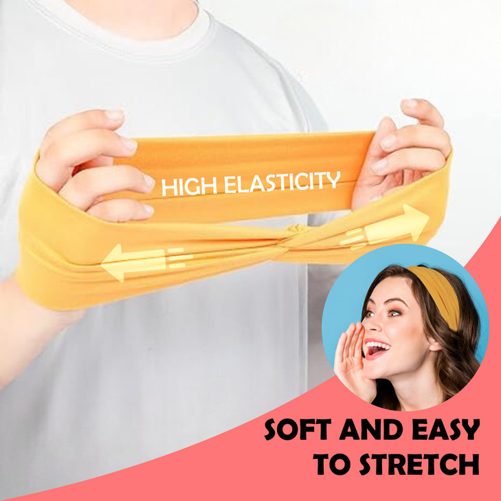 LOTUS78, Pack of 12 Wide Headbands for Women Non Slip, Fashionable Sports Hair Bands for Women's Hair, Soft Elastic Stretchy Head bands, Yoga Workout