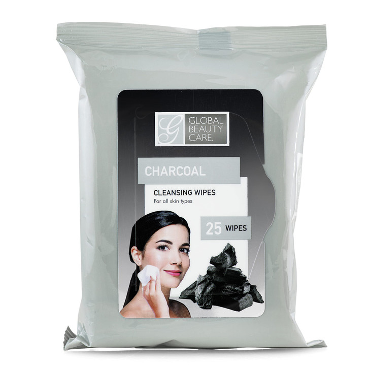 Global Beauty Care Bulk Cleansing Wipes Premoistened 4 Pack of Charcoal Cleansing Cloths Makeup Removal Wipes - Great For Travel Toiletries - 100 ct.