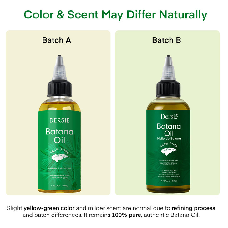 Dersie 100% Pure Batana Oil - Organic Lightweight Leave-In & Pre-Wash Oil for Dry, Damaged, High Porosity Hair - Scalp & Hair Care for Healthier, Lon