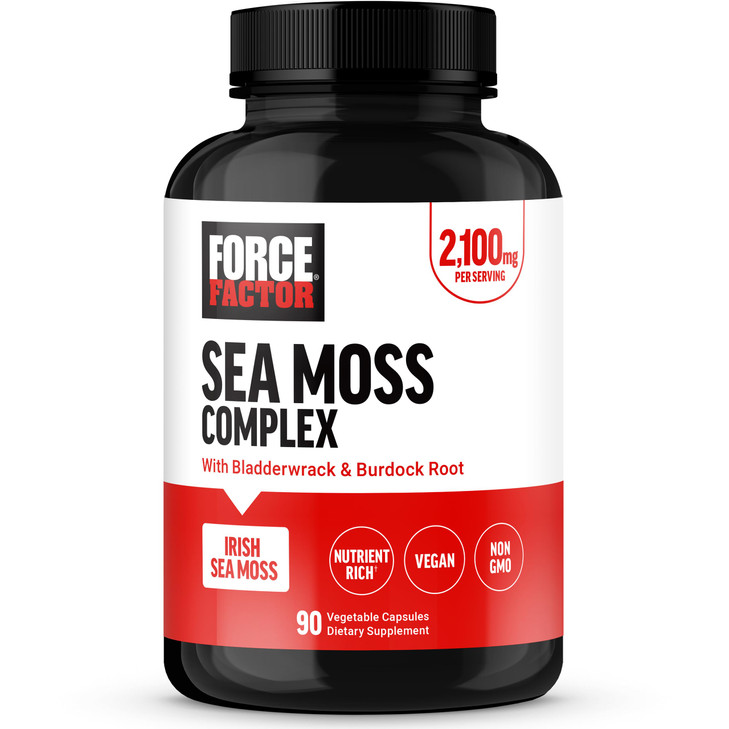 Force Factor Irish Sea Moss Capsules with Burdock and Bladderwrack for Immunity, Digestion, Heart Health, and Antioxidant Support, Vegan, No Gelatin,
