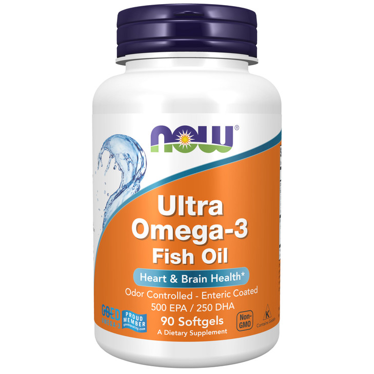 NOW Foods Supplements, Ultra Omega-3 Molecularly Distilled and Enteric Coated, 90 Softgels