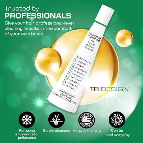 TRIDESIGN Hair Care Clarifying Shampoo - Liquid Shampoo for Hair Deep Cleansing - Build Up & Impurities - Perfect Hair Care Products & Everyday - 10.