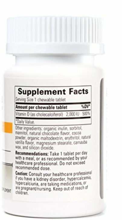 Integrative Therapeutics Vitamin D3 2,000 IU - Vitamin D for Bone Health* - Supports a Healthy Immune System* - Gluten-Free & Dairy-Free - Chocolate