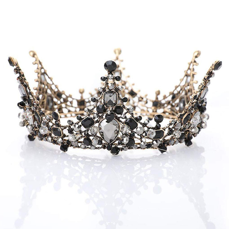Fdesigner Baroque Wedding Crown Crystal Bride Crowns and Tiaras Vintage Queen Pearl Headpieces Prom Bridal Flower Hair Accessories for Women and Girl