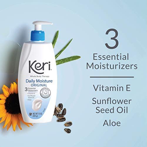 Keri Whole Body Therapy Original, Continuous Moisturization, 3 Essential Moisturizers (Vitamin E, Aloe and Sunflower Seed Oil), 15 oz Pump