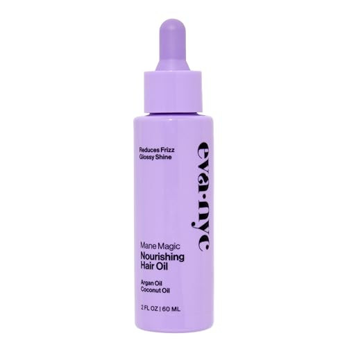 EVA·NYC Eva NYC Mane Magic Nourishing Hair Oil, Infused with Argan Oil and Coconut Oil, 2.0 fl oz, Clear