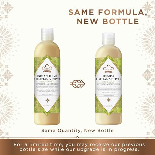 Nubian Heritage Body Wash Indian Hemp & Haitian Vetiver Cleanser for All Skin Types Made with Fair Trade Shea Butter, 13 oz