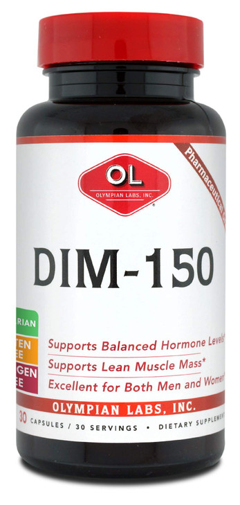 Olympian Labs DIM Supplement 150mg - DIM Diindolylmethane 30 Capsule Supply of DIM for Estrogen Balance, Hormone Menopause Relief, Acne Treatment, PC