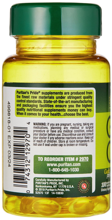 Puritan's Pride Garlic Oil 1000 mg 100 Softgels