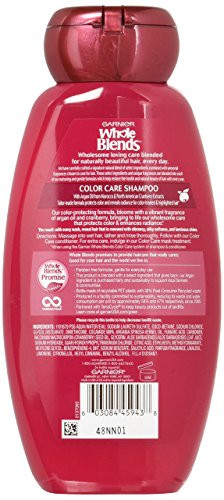 Garnier, Whole Blends Shampoo with Color Care fl. oz., Argan Oil & Cranberry Extracts, Argan Oil/Cranberry, 12.5 Fl Oz