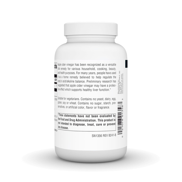Source Naturals Apple Cider Vinegar 500mg Dietary Supplement - 500 mg -180 Tablets