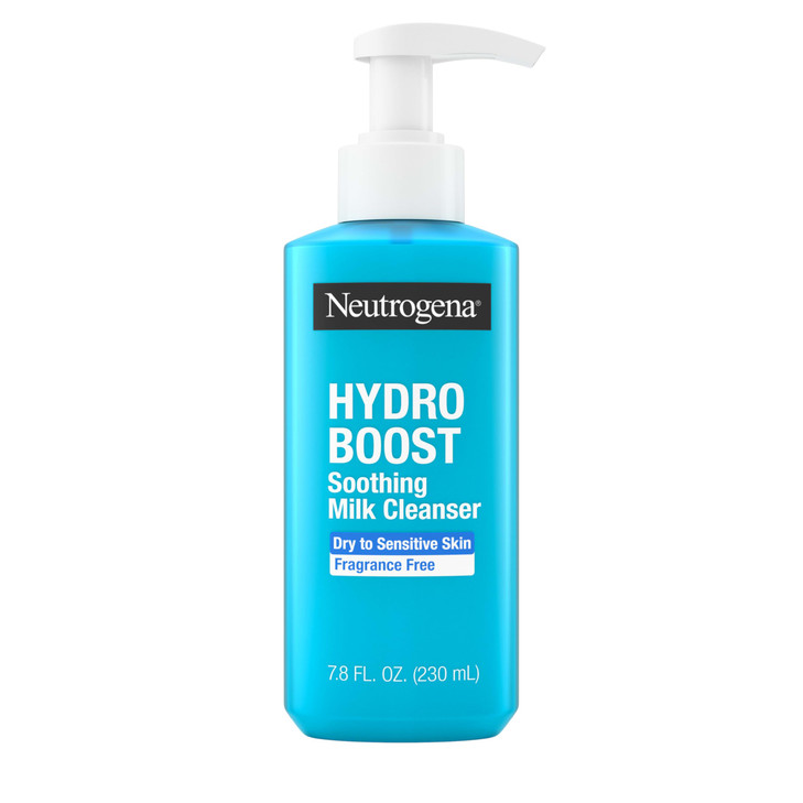 Neutrogena Hydro Boost Face Wash Soothing Milk Cleanser, Fragrance Free Hydrating Facial Cleanser With Hyaluronic Acid, Sensitive Skin Face Wash & Ma