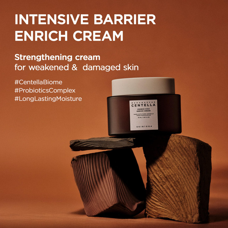 SKIN1004 Probio Cica Enrich Cream 1.69 fl.oz, 50ml, Korean Face Moisturiser, Night Face Cream with Madagascar Centella, Hydrating Moisturizer for Soo