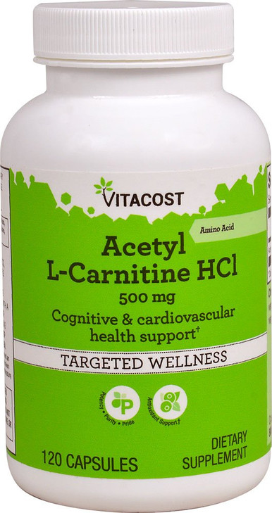 Vitacost Acetyl L-Carnitine HCl - 500 mg - 120 Capsules