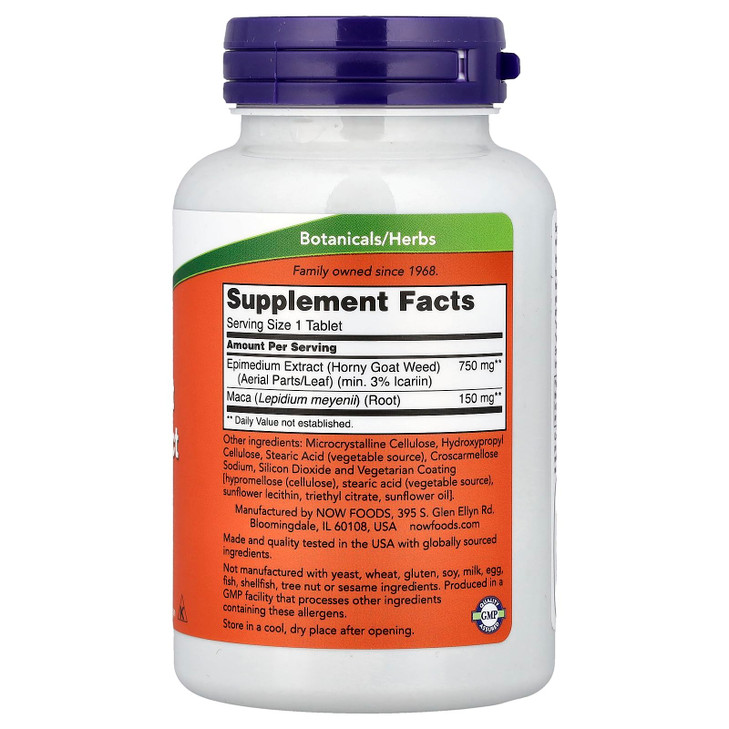 NOW Foods Horny Goat Weed 750 Mg 90-Tablets