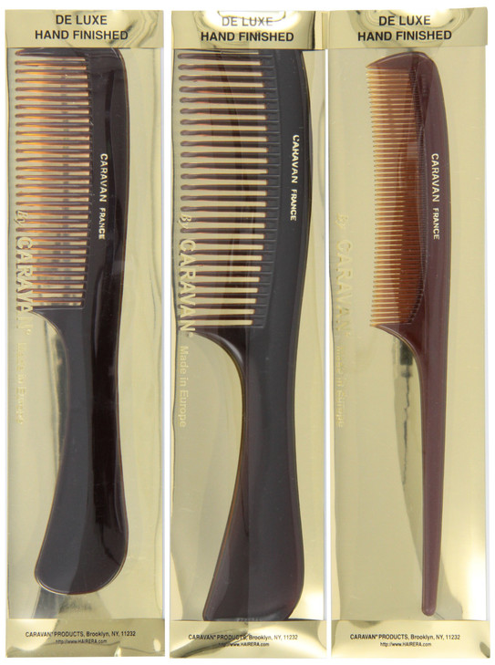 Caravan Tortoise Set of 3 Shell Combs