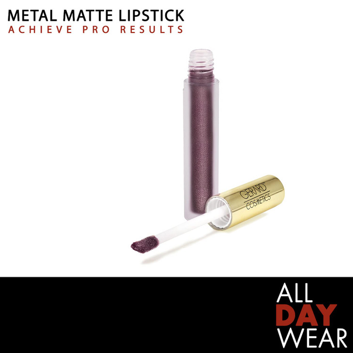 Gerard Cosmetics MetalMatte Liquid Lipstick Underworld, Grey Purple Lipstick with Matte Metal Finish, Long Lasting Lipstick with Hydrating Ingredient