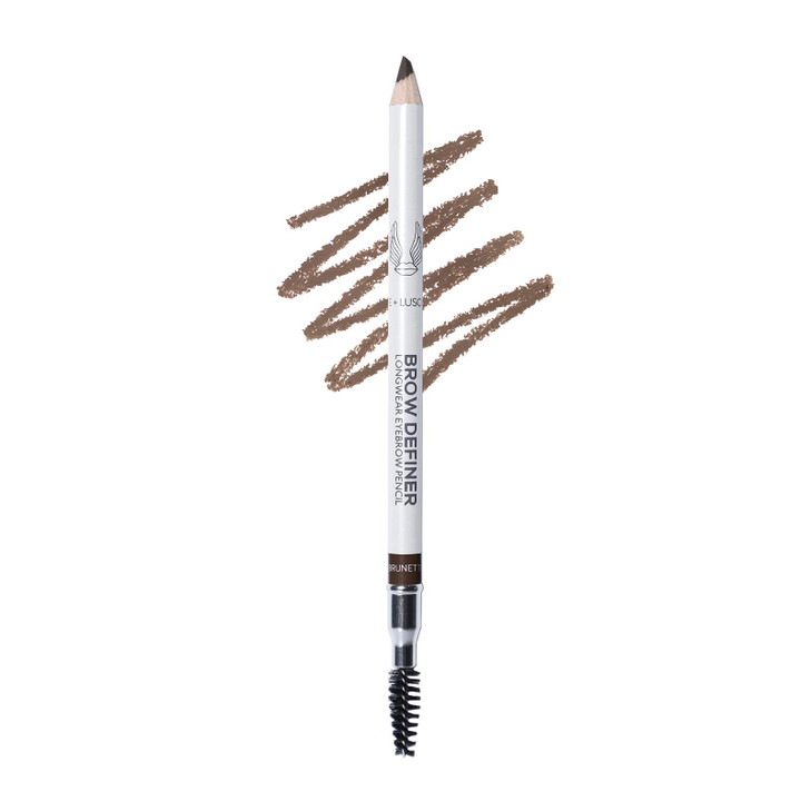 True + Luscious Brow Definer Pencil | Pomade and Powder Combo with Organic Castor Oil | Fills Shapes Eyebrows Waterproof Long-Lasting Vegan Cruelty-F