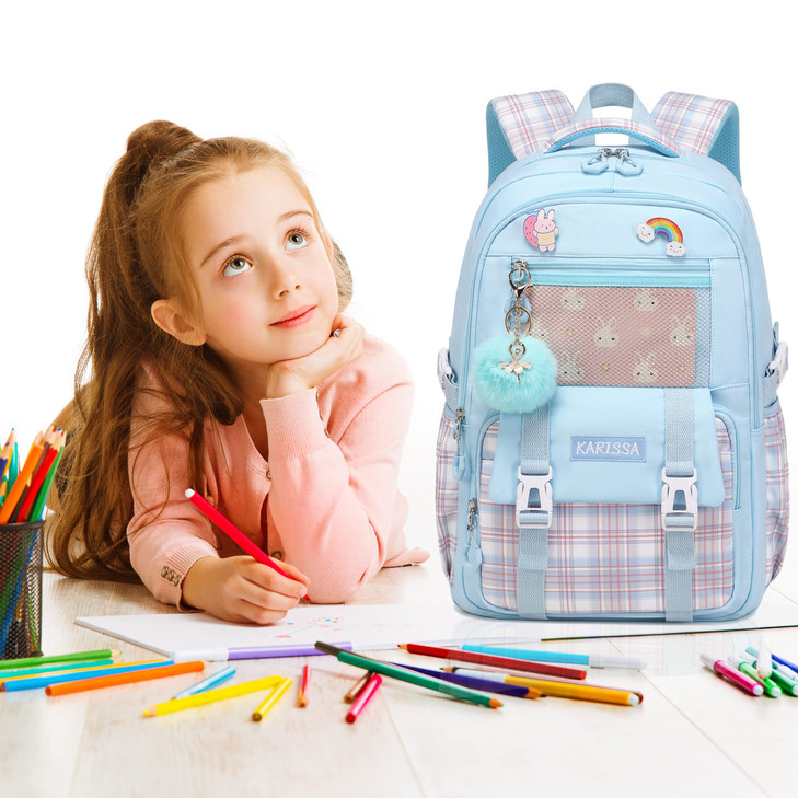 AO ALI VICTORY Girls Backpack 15.6 Inch Laptop School Bag Cute Kids Elementary College Backpacks Large Bookbags for Teen Girl Women Students Anti The