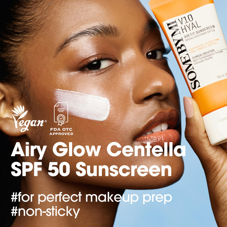 SOME BY MI V10 Hyal Air Fit Sunscreen SPF 50  1.69oz, 50ml  Korean Centella Sunscreen for Face with UV Protection  Non-Greasy, No White Cast, No E