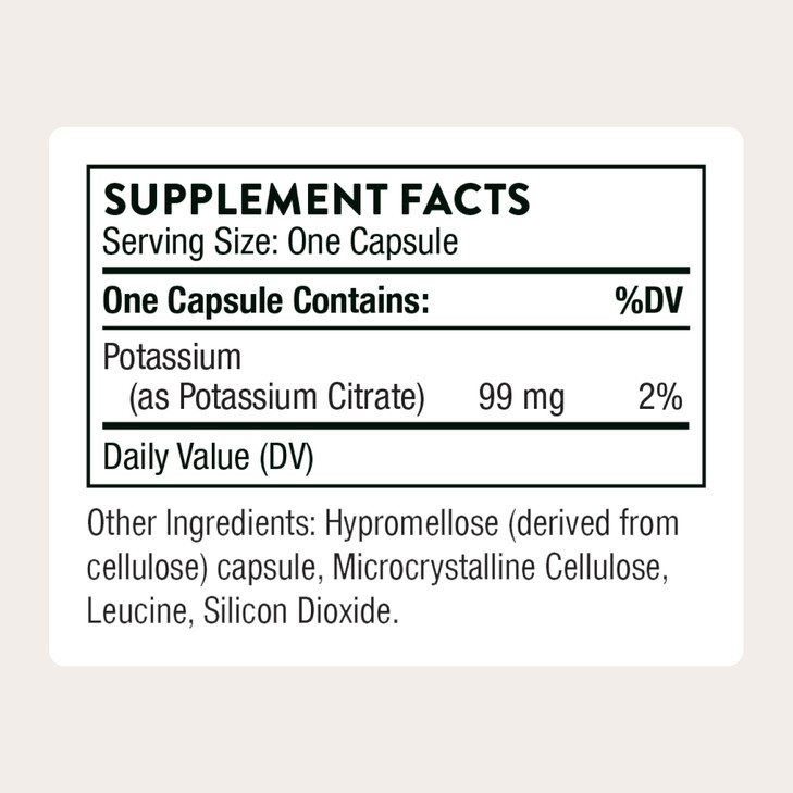 THORNE - Potassium Citrate - Highly-Absorbable Potassium Supplement for Kidney, Heart, and Skeletal Support* - 90 Capsules