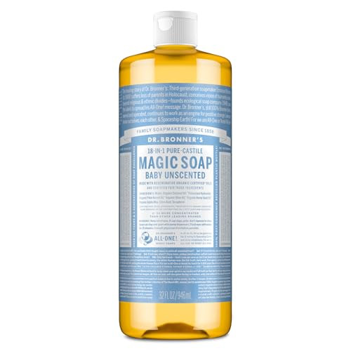 Dr. Bronners - Pure-Castile Liquid Soap (Baby Unscented, 32 Ounce)