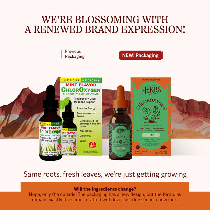 Herbs Etc. ChlorOxygen Chlorophyll Concentrate - Highly-Concentrated Energy Support - Aids Healthy Blood Circulation - Natural Vitality Support - Alc