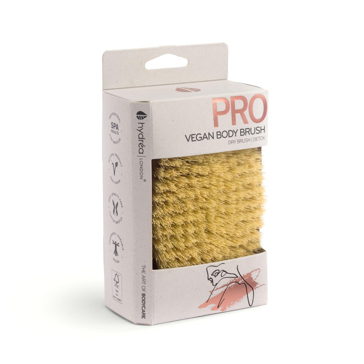 Hydrea London Dry Brushing Body Brush with Cactus Bristle - Cellulite Remover, Vegan Best Dry Brush for Flawless Skin, Helps Improve Lymphatic Draina