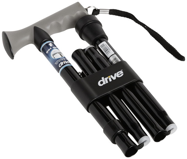 Drive Medical RTL10370BK Walking Stick with Gel Grip Handle, Black