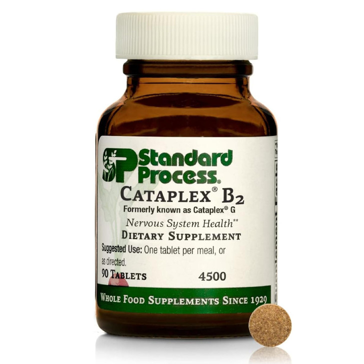 Standard Process Cataplex B2 - Support Nervous System, Brain & Nerve Health - Excellent Source of Vitamin B2 & B6 - Non-Dairy & Non-Soy - 90 Tablets