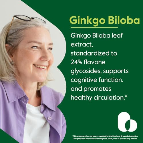 BESTVITE Ginkgo Biloba 120mg (240 Capsules) - No Stearates - Non GMO - Gluten Free - standardized to 24% Ginkgo Flavone Glycosides