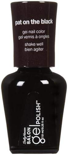 Sally Hansen Salon Gel Polish Nail Lacquer, Pat On The Black, 0.14 Fl Oz