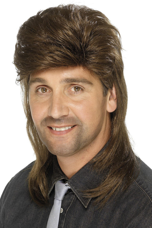 Smiffys mens Mullet Wig Brown, One Size (42195)