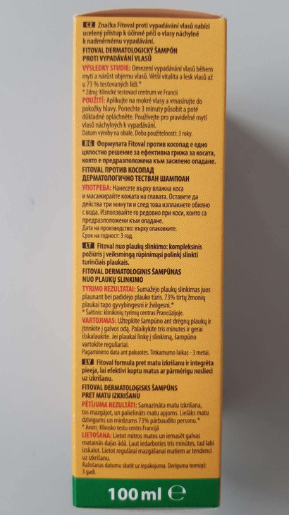 Fitoval Hair-Loss Shampoo - Stimulates Growth & Fights Excessive Hair-Shedding / Thinning - With Arnica, Rosemary & Glycogen - 100ml