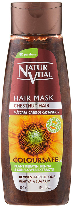 Colouring Hair Mask - Repairs and Colours - 300 Ml/Natural & Organic. (Chestnut Hair)
