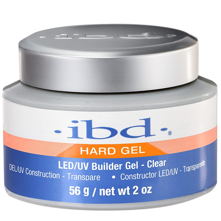 Ibd Hard Gel, Led/UV Builder Gel - Clear, Strong Acrylic Finish, Perfect for Nail Extensions, Sculpting & Overlays, Professional Quality, 2 Oz, 1-Pac