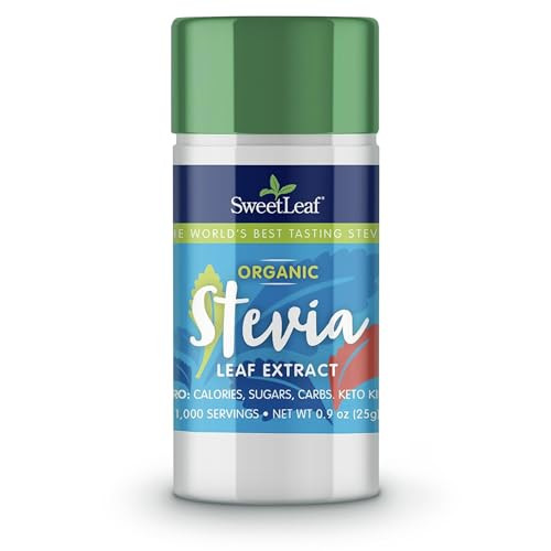 SweetLeaf Organic Pure Stevia Powder Shaker Jar - Zero Calorie Sweetener with Pure Stevia Leaf Extract, No Artificial Sweetener Additive, Sugar Free,