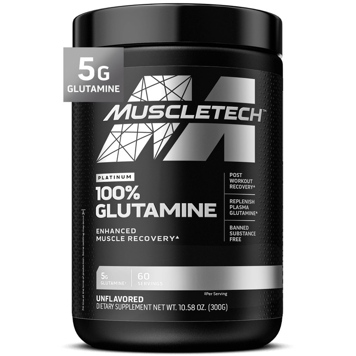 MuscleTech Glutamine Powder | 100% Pure L Glutamine Powder | Post Workout Recovery Drink | L-Glutamine Powder for Men & Women | Muscle Recovery | Unf