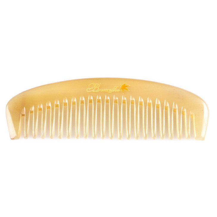 Wide Tooth Hair Comb - Breezelike Detangling Comb for Hair & Beard - No Static Natural Sheep Horn Comb for Women and Men