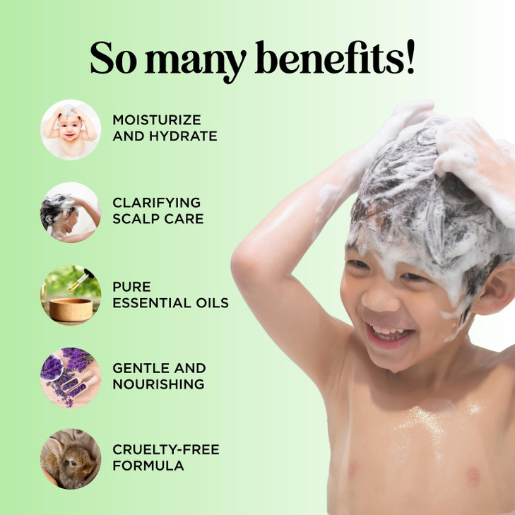HONEYDEW Cleansing Kids Shampoo for Dry Scalp - Dry Flaky Scalp Care Shampoo for Kids and Hair Build Up Remover with Tea Tree Oil and Rosemary Essent