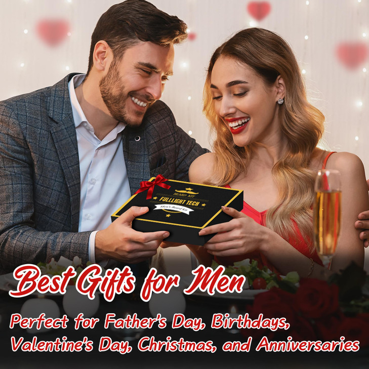 Beard Kit for Men Grooming & Care W/3 Pack Beard Oil, Wash, Balm, Comb, Brush, Scissors,Anniversary Valentines Birthday Fathers Gifts Idea for Husban