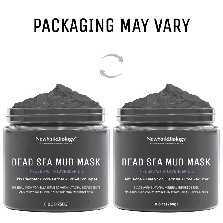 New York Biology Dead Sea Mud Mask for Face and Body | with Lavender | Spa Quality Pore Refiner for Oily Skin | Natural Skincare for Women & Men | Ti