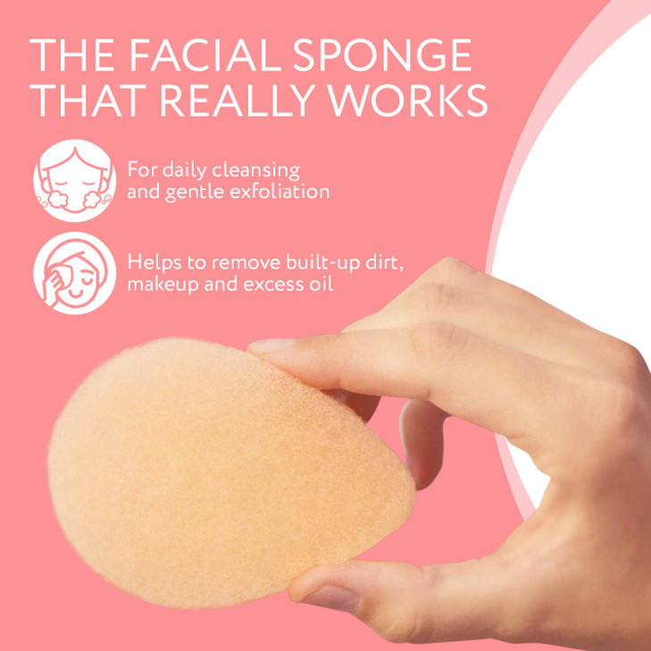 IMPRESA Facial Sponge - Daily Deep Cleansing Face Scrubber - Gentle Exfoliating Pads for Dead Skin Removal - Reusable Face Scrub Pads for Normal to O