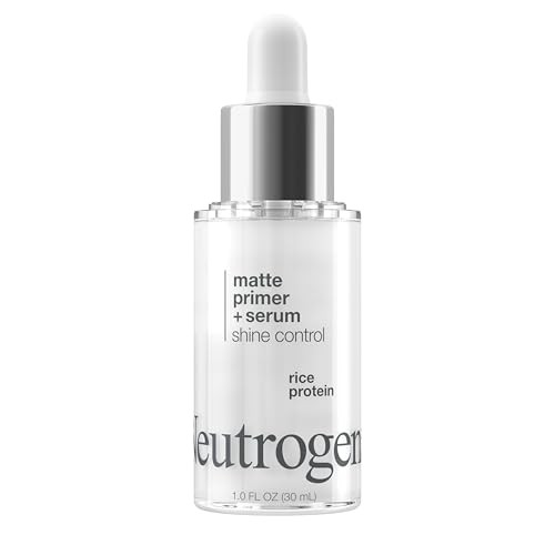 Neutrogena Shine Control Matte Booster Face Primer & Serum, Skin-Mattifying Serum-to-Primer with Rice Protein, Absorbs Excess Oil & Keeps Skin Shine