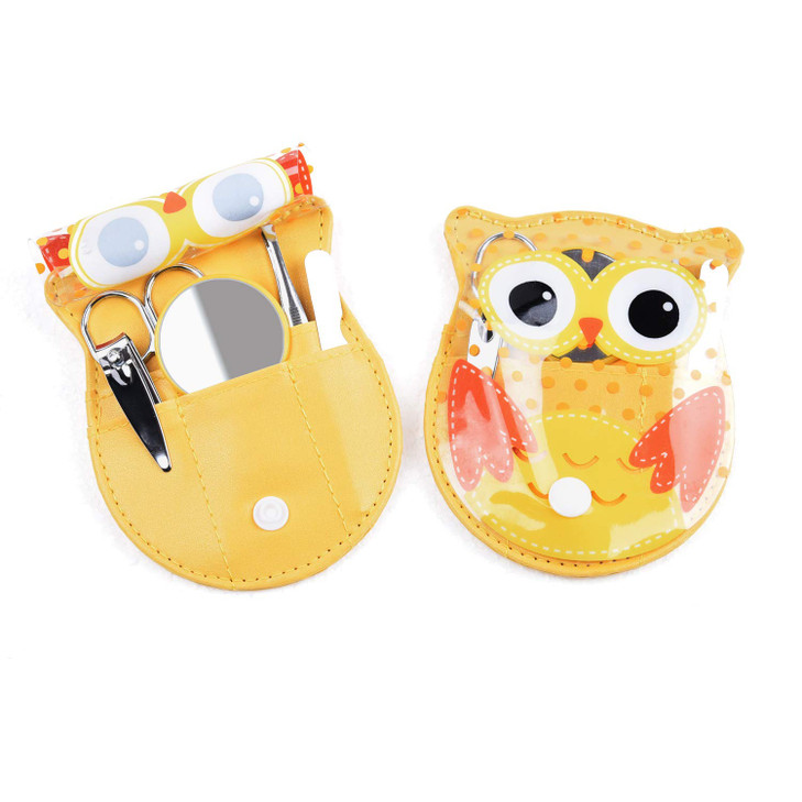 Spove Owl Design Manicure Set Yellow Pack of 6 Nail sets