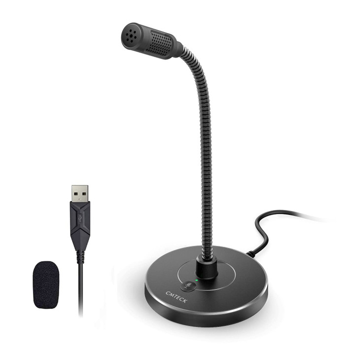CMTECK USB Computer Microphone G009, Noise-Cancelling Recording Desktop Mic for PC/Laptop for Online Chatting, Home Studio, Podcasting, Gaming, Skype