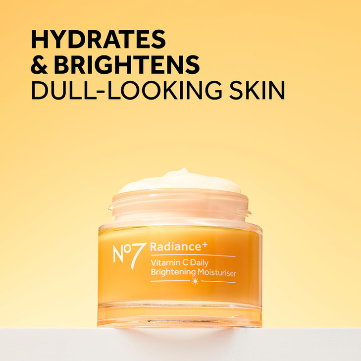 No7 Radiance+ Brightening Vitamin C Moisturizer Face Cream - Skin Nourishing Face Moisturizer - Fast-Absorbing + Lightweight Formula & Suitable for D