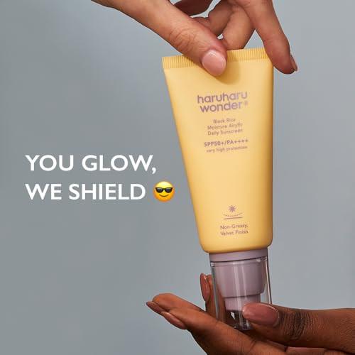 Haruharu Wonder Black Rice Moisture Airyfit Daily Sunscreen 1.69fl.oz - Velvet Finish, No White Cast, Hydrating, Moisturizing, Korean Skin Care, Vega