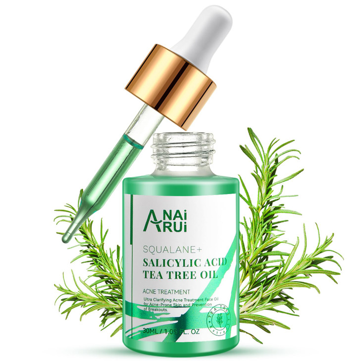 ANAI RUI Acne Face Oil ,Tea Tree Oil with Salicylic Acid ,Acne Prone Skin Oil,Soothe Acne,Redness Relief, Tea Tree Oil for Face,Back, Clarifying & Pu