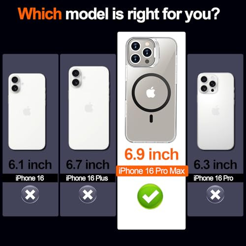 MOZOTER for iPhone 16 Pro Max Case, Compatible with MagSafe, Military-Grade Shockproof Protective Case, Built-in Stash Stand Phone Case, Scratch-Resi